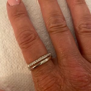 Silver Tone Trendy Layered Ring